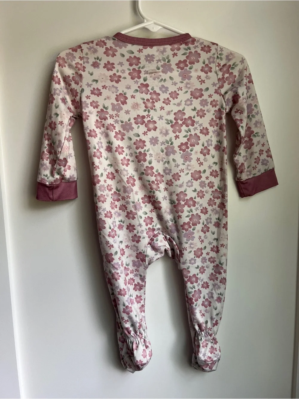 Bearpaw Floral Zip Footie Pajamas | Pink Floral | 18M